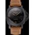 Swiss Panerai Luminor GMT Ceraica Black Dial Black Case Brown Leather Strap Replica