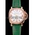 Replica Panerai Radiomir White Dial Diamond Bezel Rose Gold Case Green Leather Strap 1453803