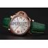 Replica Panerai Radiomir White Dial Diamond Bezel Rose Gold Case Green Leather Strap 1453803