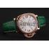 Replica Panerai Radiomir White Dial Diamond Bezel Rose Gold Case Green Leather Strap 1453803