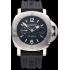 Panerai Luminor Brushed Stainless Steel Case Black Dial Black Rubber Strap 98165 Replica