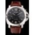 Panerai Luminor 1950 Tourbillon GMT Black Dial Stainless Steel Case Brown Leather Strap