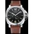 Replica Panerai Luminor Automatic Power Reserve Black Dial Stainless Steel Case Brown Leather Strap