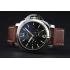 Replica Panerai Luminor Automatic Power Reserve Black Dial Stainless Steel Case Brown Leather Strap