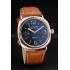 Panerai Radiomir Rose Gold Case Black Dial Brown Leather Strap 98137 Replica