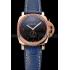 Panerai Radiomir Black Dial Diamond Bezel Rose Gold Case Blue Leather Strap 1453800