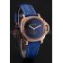 Panerai Radiomir Black Dial Diamond Bezel Rose Gold Case Blue Leather Strap 1453800