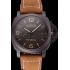 Replica Swiss Panerai Luminor Marina 1950 3 Days Brown Dial Black Case Brown Leather Strap