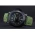 Panerai Luminor Marina Ion Plated Stainless Steel Bezel Green Leather Bracelet  622312 Replica