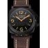 Cheap Swiss Panerai Luminor Black Dial Black PVD Case Brown Leather Strap 1453855