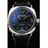 Replica Panerai Radiomir Polished Stainless Steel Case Black Dial Black Leather Strap 98138