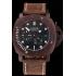 Panerai Luminor Submersible Black Dial Brown Case Brown Leather Strap