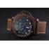 Panerai Luminor Submersible Black Dial Brown Case Brown Leather Strap