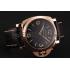 Swiss Panerai Luminor Black Dial Rose Gold Case Brown Leather Strap 1453842