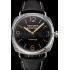 Panerai Radiomir Firenze 3 Days Acciaio PAM604 Black Dial Engraved Stainless Stell Case Black Leather Strap