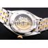 Swiss Patek Philippe Calatrava Openworked Stainless Steel Case Gold Bezel Two Tone Bracelet