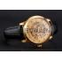 Swiss Patek Philippe Complications Openworked Dial Gold Case Black Leather Strap