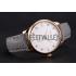 Patek Philippe Calatrava White Dial Diamond Markings Rose Gold Case Gray Leather Strap Replica