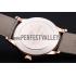 Patek Philippe Calatrava White Dial Diamond Markings Rose Gold Case Gray Leather Strap Replica