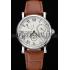 Replica Patek Philippe Geneve Complications White Dial Stainless Steel Brown Leather Band  622142