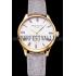 Patek Philippe Calatrava White Dial Gold Case Gray Leather Strap