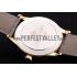 Patek Philippe Calatrava White Dial Gold Case Gray Leather Strap