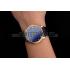 Patek Philippe Calatrava Date Blue Embossed Dial Gold Case Blue Leather Strap Replica