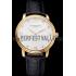 Patek Philippe Calatrava White Embossed Dial Gold Case Black Leather Strap