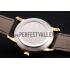 Patek Philippe Calatrava White Embossed Dial Gold Case Black Leather Strap