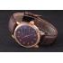 Patek Philippe Calatrava Roze Gold Ribbed Bezel Brown Leather Bracelet 801433