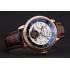 Cheap Patek Philippe  Tourbillon Power Reserve Black And White Dial Rose Gold Case Brown Leather Strap