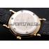 Patek Philippe Calatrava Gold Dial Roman Numerals Double Ribbed Bezel Gold Case Black Leather Strap