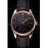 Patek Philippe Calatrava Date Black Dial Rose Gold Case Black Leather Strap