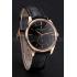 Patek Philippe Calatrava Date Black Dial Rose Gold Case Black Leather Strap