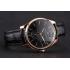 Patek Philippe Calatrava Date Black Dial Rose Gold Case Black Leather Strap