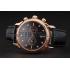 Patek Philippe Chronograph Black Dial With Diamonds Rose Gold Case Black Leather Strap