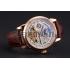 Replica Patek Philippe Dual Time Moonphase Tourbillon White Skeletonised Dial Rose Gold Case Brown Leather Strap