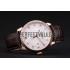 Patek Philippe Swiss Calatrava Ribbed Bezel White Dial Brown Leather Strap 7647