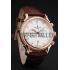 Patek Philippe Chronograph White Dial With Diamonds Rose Gold Case Brown Leather Strap Replica