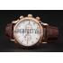 Patek Philippe Chronograph White Dial With Diamonds Rose Gold Case Brown Leather Strap Replica