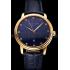 Replica Patek Philippe Calatrava Date Blue Guilloche Dial Gold Case Blue Leather Strap