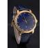 Replica Patek Philippe Calatrava Date Blue Guilloche Dial Gold Case Blue Leather Strap