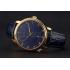 Replica Patek Philippe Calatrava Date Blue Guilloche Dial Gold Case Blue Leather Strap