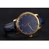 Replica Patek Philippe Calatrava Date Blue Guilloche Dial Gold Case Blue Leather Strap