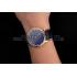 Replica Patek Philippe Calatrava Date Blue Guilloche Dial Gold Case Blue Leather Strap