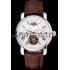 Patek Philippe Grand Complications Moonphase Perpetual Calendar Tourbillon White Dial Stainless Steel Case Brown Leather Strap