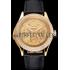 Swiss Patek Philippe Grand Complications Power Reserve Gold Dial And Case Diamond Bezel Black Leather Strap