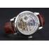 Patek Philippe Dual Time Moonphase Tourbillon White Skeletonised Dial Stainless Steel Case Brown Leather Strap