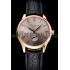 Patek Philippe Calatrava Gray Dial Rose Gold Case Black Leather Strap