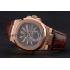 Patek Philippe Nautilus Gray Dial Rose Gold Case Brown Leather Strap